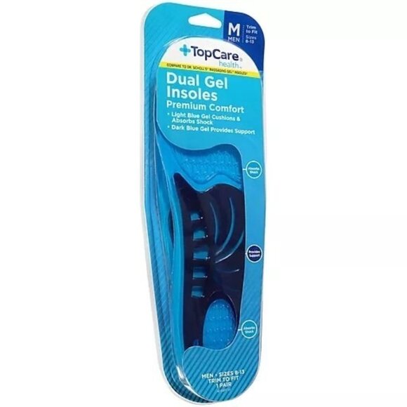 NWT TopCare Men's Premium Comfort Insoles Dual Gel - Picture 2 of 9